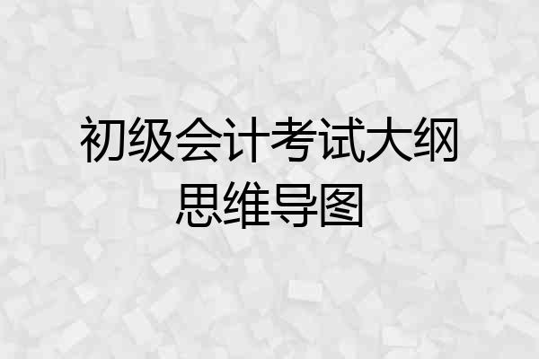 初级会计考试大纲思维导图