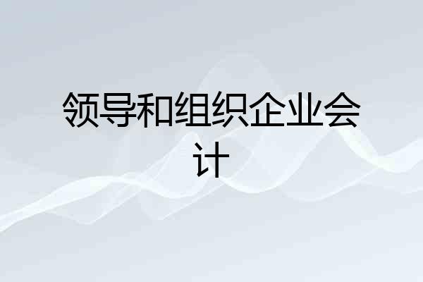 领导和组织企业会计