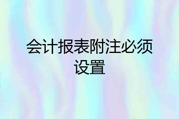 会计报表附注必须设置