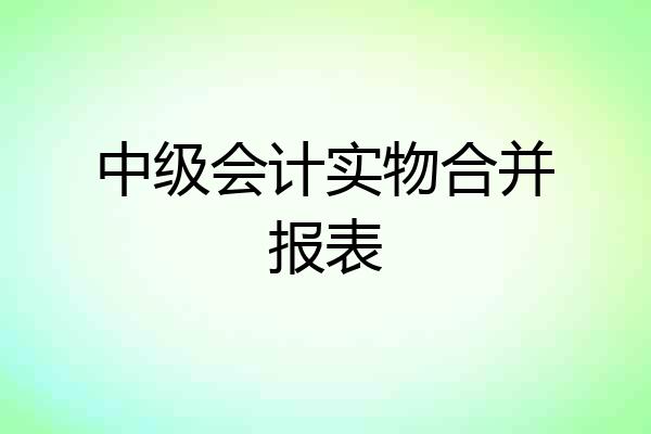 中级会计实物合并报表
