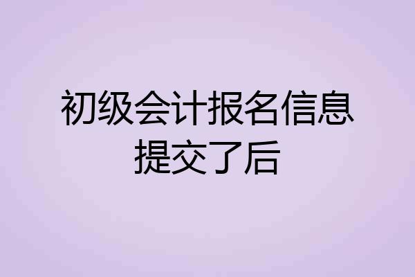 初级会计报名信息提交了后