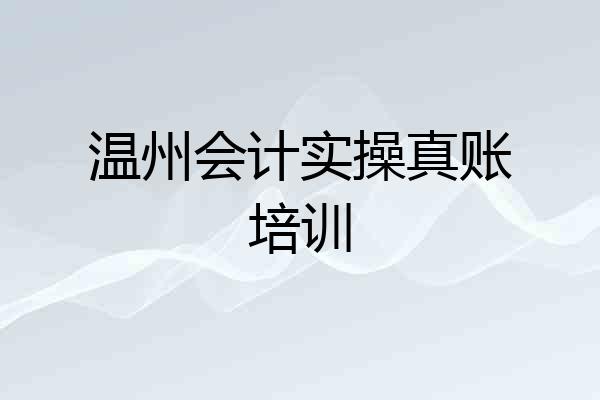 温州会计实操真账培训