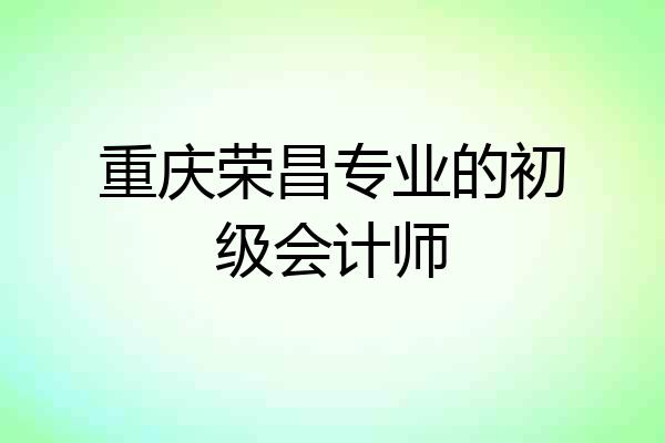 重庆荣昌专业的初级会计师