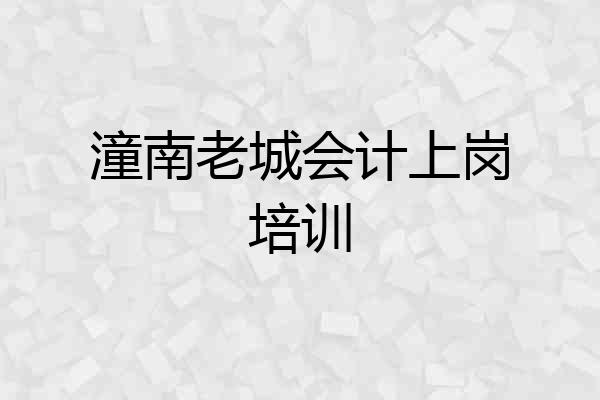 潼南老城会计上岗培训