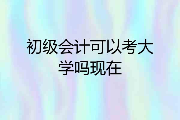 初级会计可以考大学吗现在