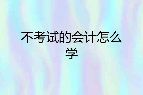 不考试的会计怎么学
