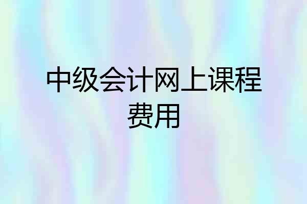 中级会计网上课程费用