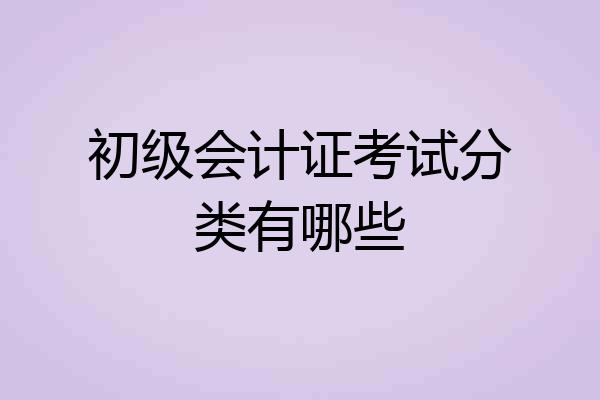 初级会计证考试分类有哪些