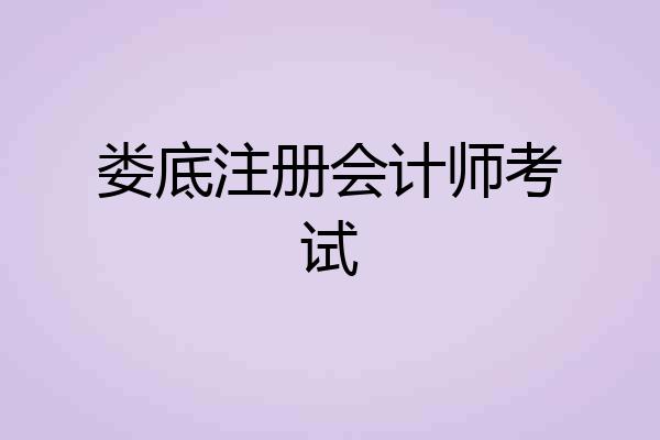 娄底注册会计师考试