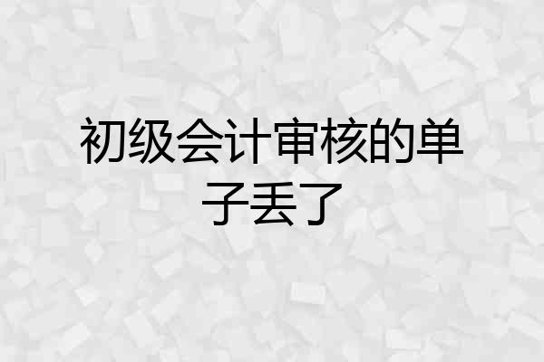 初级会计审核的单子丢了