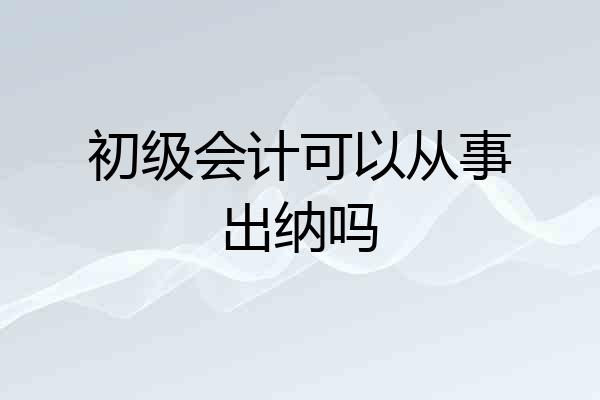 初级会计可以从事出纳吗