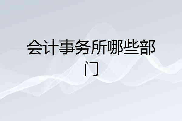 会计事务所哪些部门
