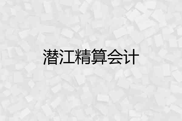 潜江精算会计