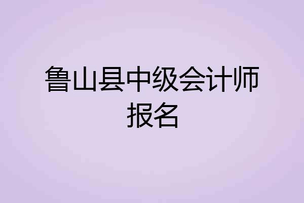 鲁山县中级会计师报名
