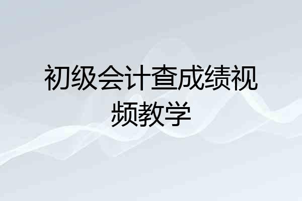 初级会计查成绩视频教学