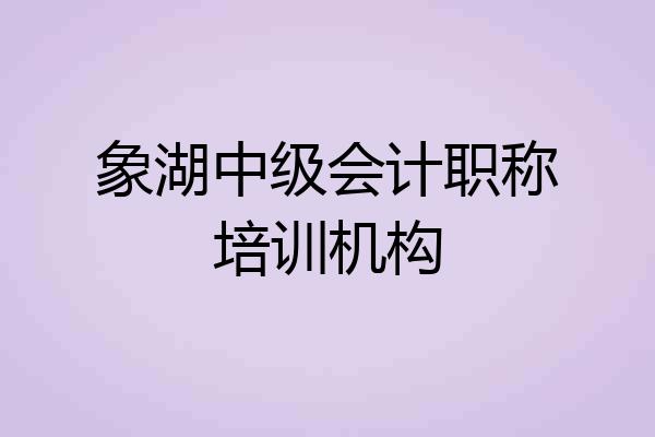 象湖中级会计职称培训机构