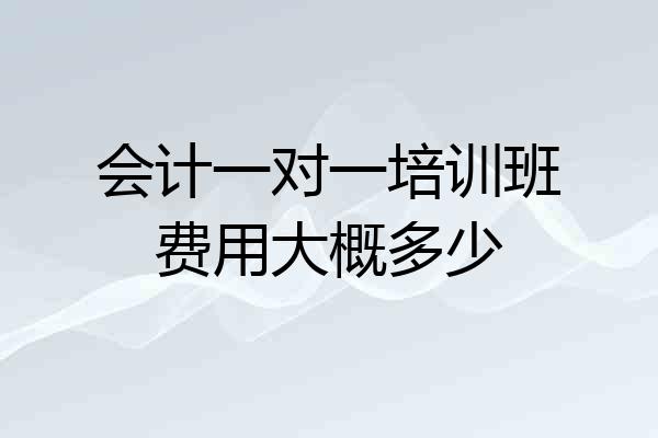 会计一对一培训班费用大概多少