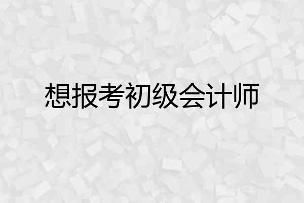 想报考初级会计师