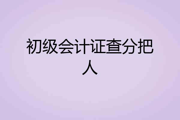 初级会计证查分把人
