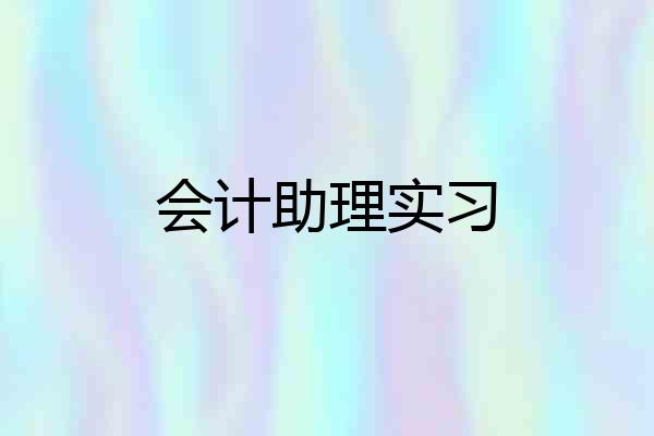 会计助理实习