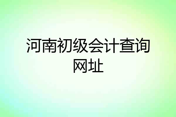 河南初级会计查询网址