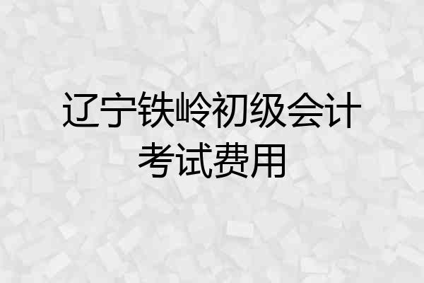 辽宁铁岭初级会计考试费用