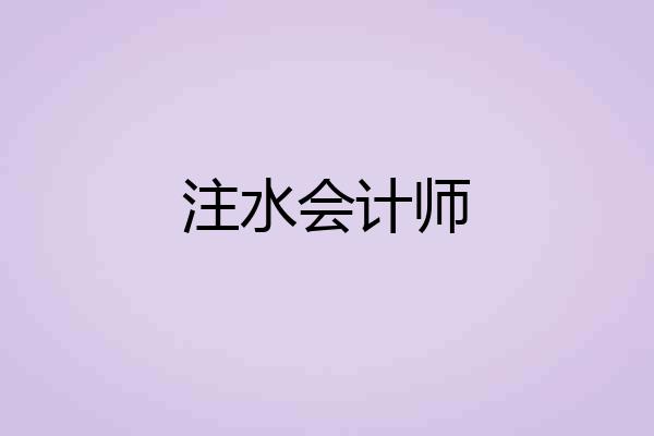 注水会计师