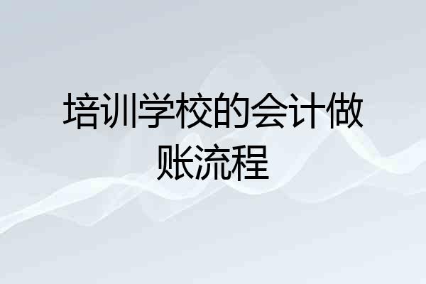 培训学校的会计做账流程