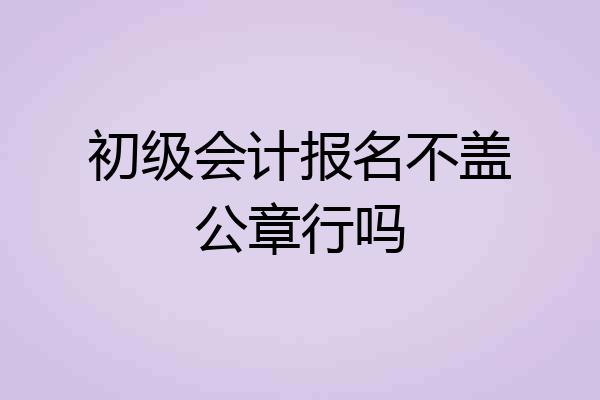 初级会计报名不盖公章行吗