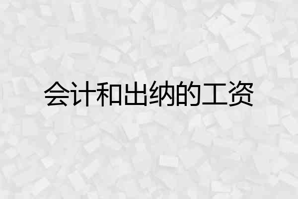 会计和出纳的工资