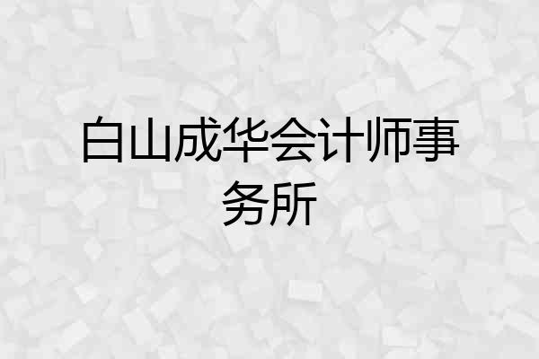 白山成华会计师事务所