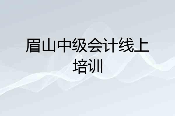 眉山中级会计线上培训