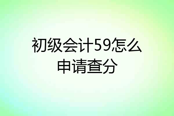 初级会计59怎么申请查分