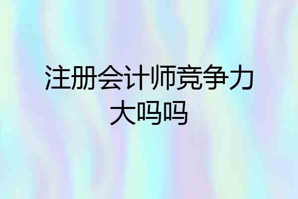 注册会计师竞争力大吗吗