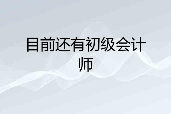 目前还有初级会计师