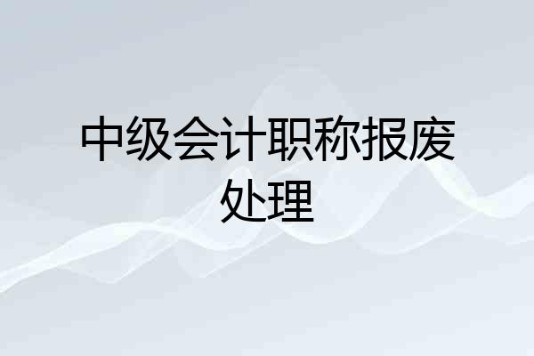中级会计职称报废处理