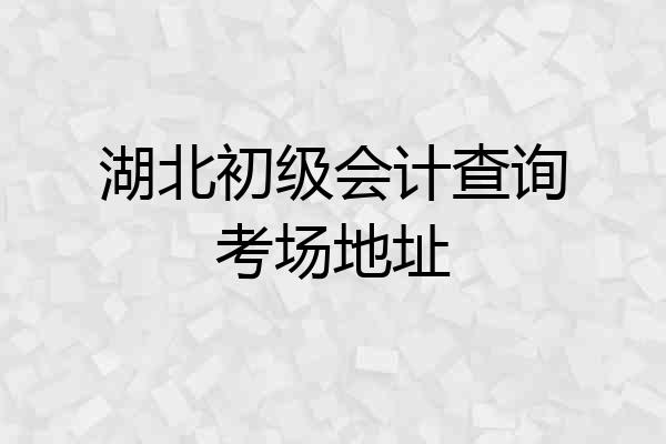 湖北初级会计查询考场地址