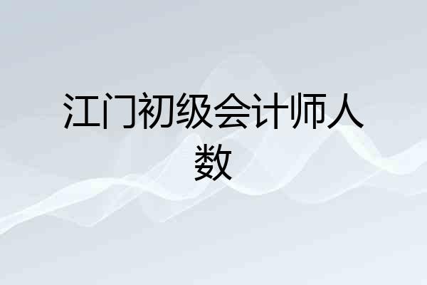 江门初级会计师人数