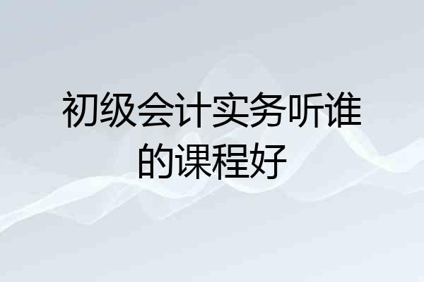 初级会计实务听谁的课程好