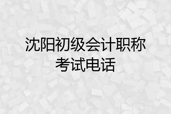 沈阳初级会计职称考试电话