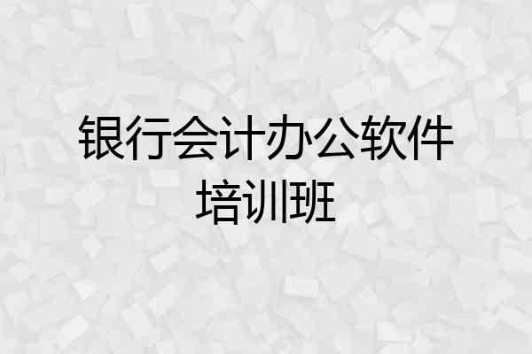 银行会计办公软件培训班