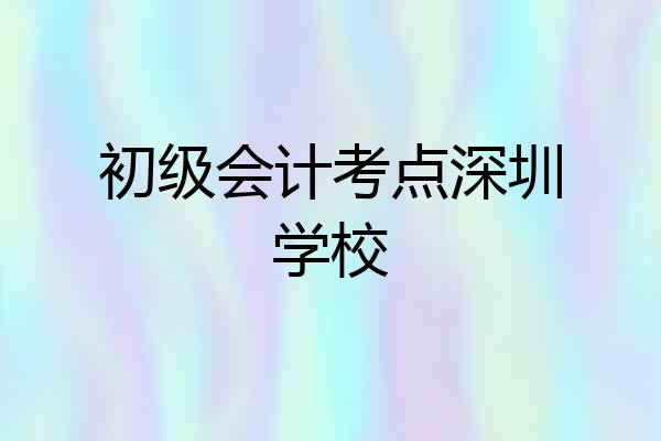 初级会计考点深圳学校