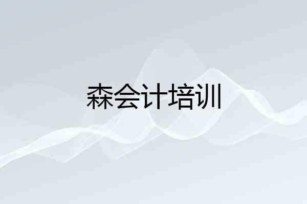 森会计培训