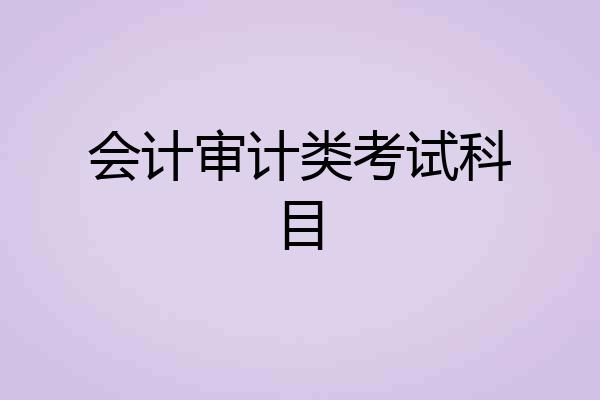 会计审计类考试科目