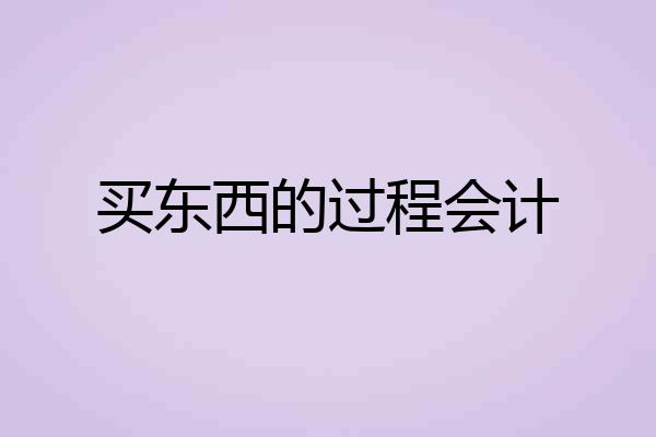 买东西的过程会计