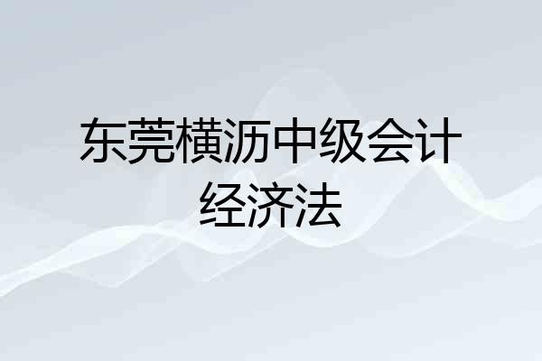 东莞横沥中级会计经济法