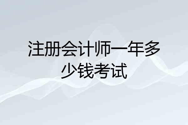 注册会计师一年多少钱考试