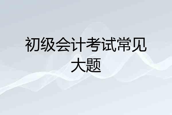 初级会计考试常见大题