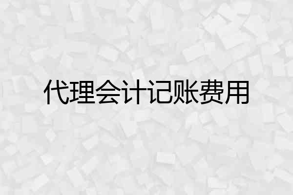代理会计记账费用