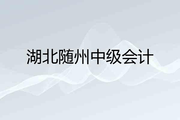 湖北随州中级会计
